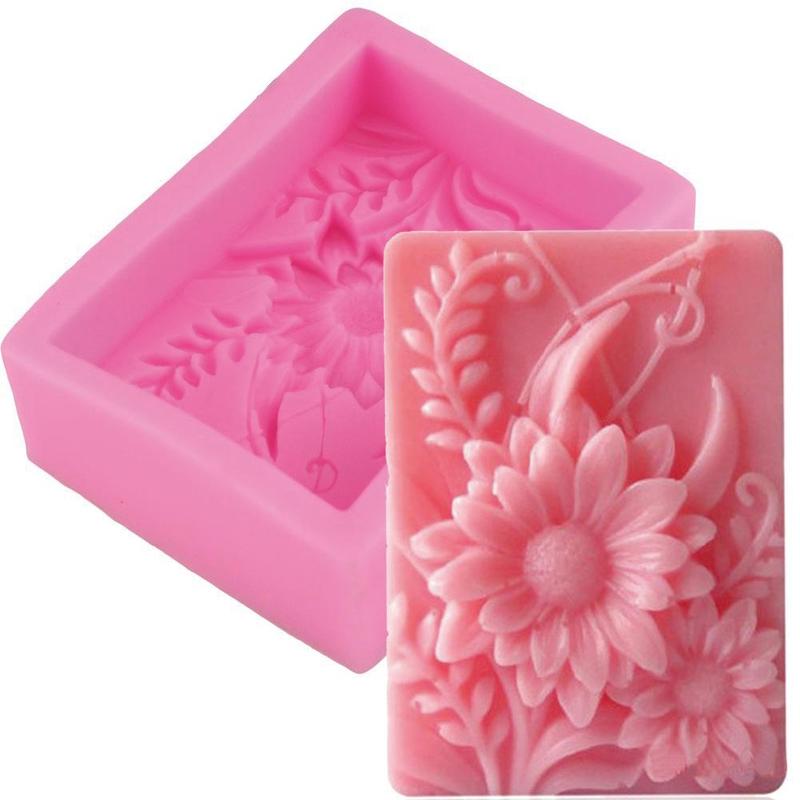 Soap Making Diy Kit - 3D 광장 장미 꽃 실리콘 비누