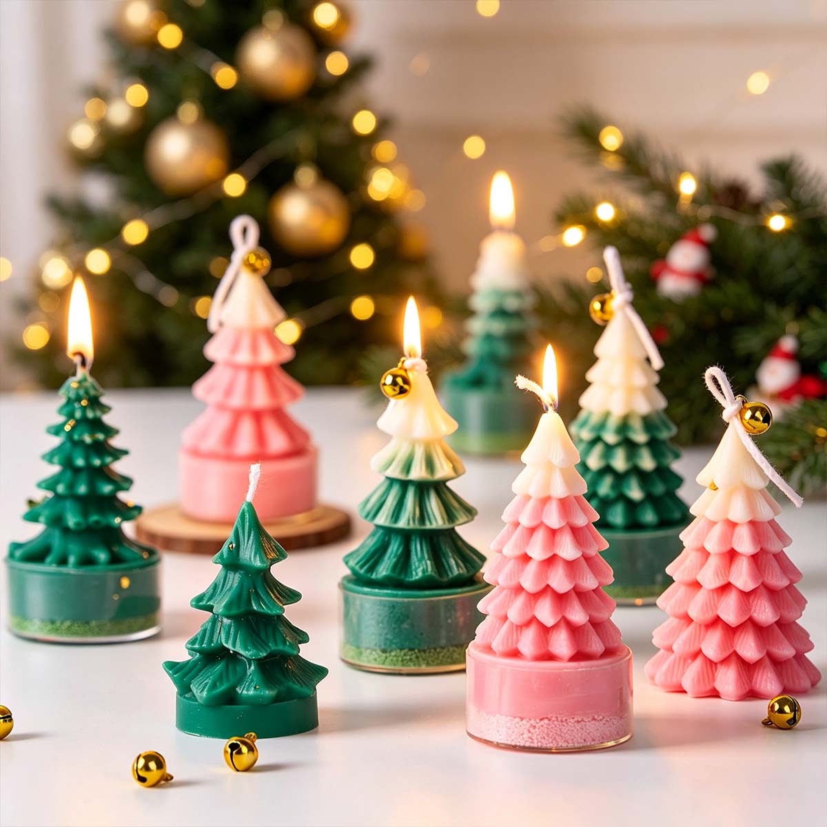 Soap Making Gifts - 3D 크리스마스 트리 실리콘 캔들 몰드