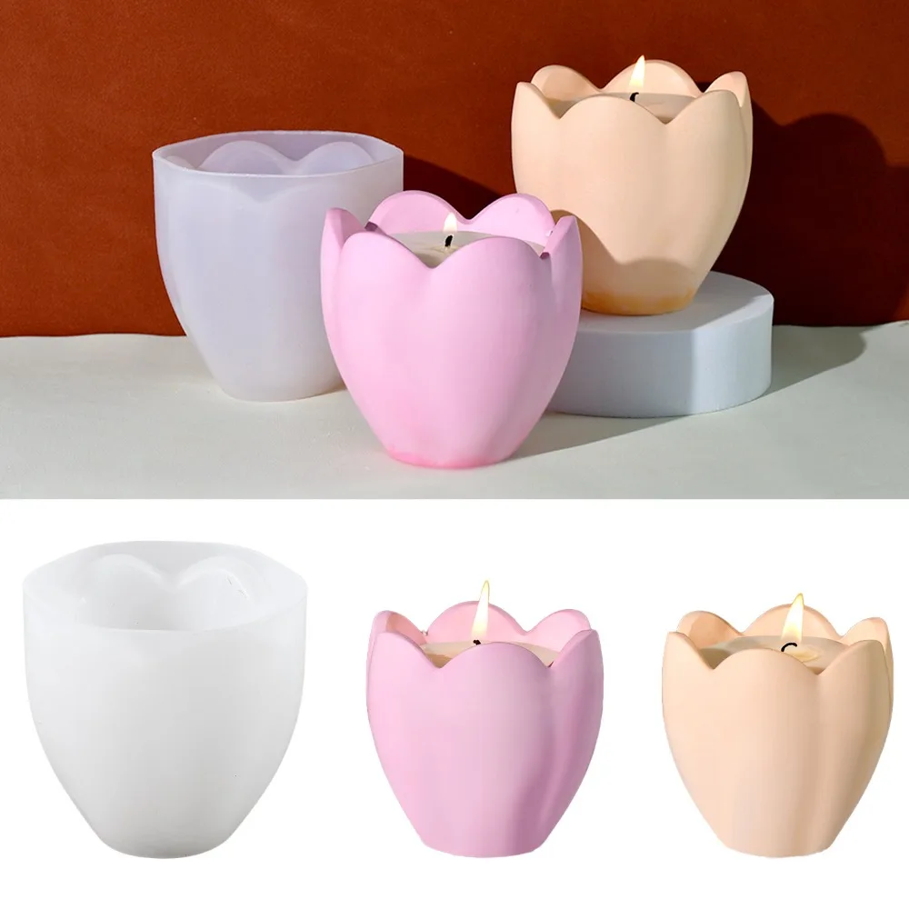 튤립 양초 거치대 실리콘 몰드, 꽃 송진 비누 상자 만 - Soap Making Gifts 리뷰 및 가격