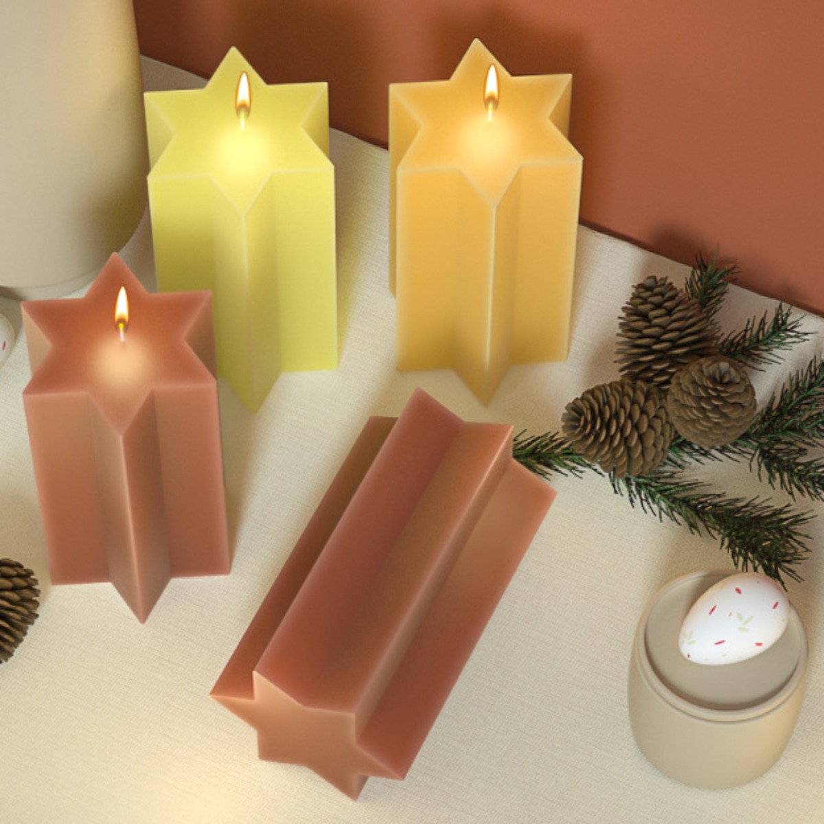 3D 육각 기둥 실리콘 캔들 몰드, 기하학적 다각형 기 - Soap Making Gifts 리뷰 및 가격