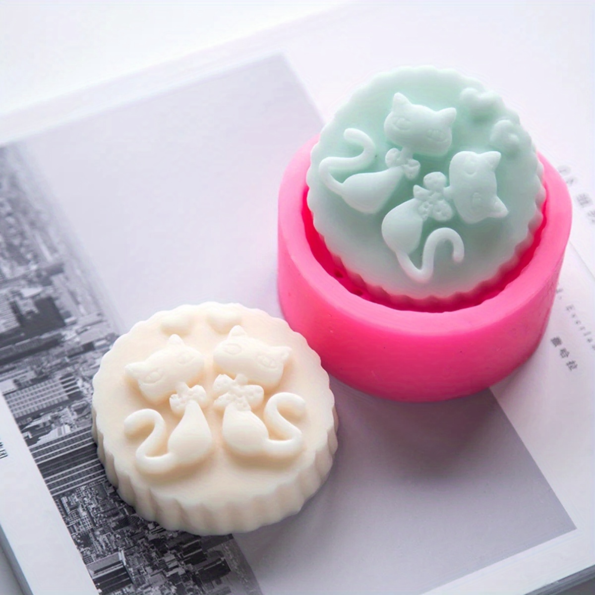 1피스 실리콘 고양이 비누 몰드 - 원형 DIY 양초  - Soap Making Instructions 리뷰 및 가격
