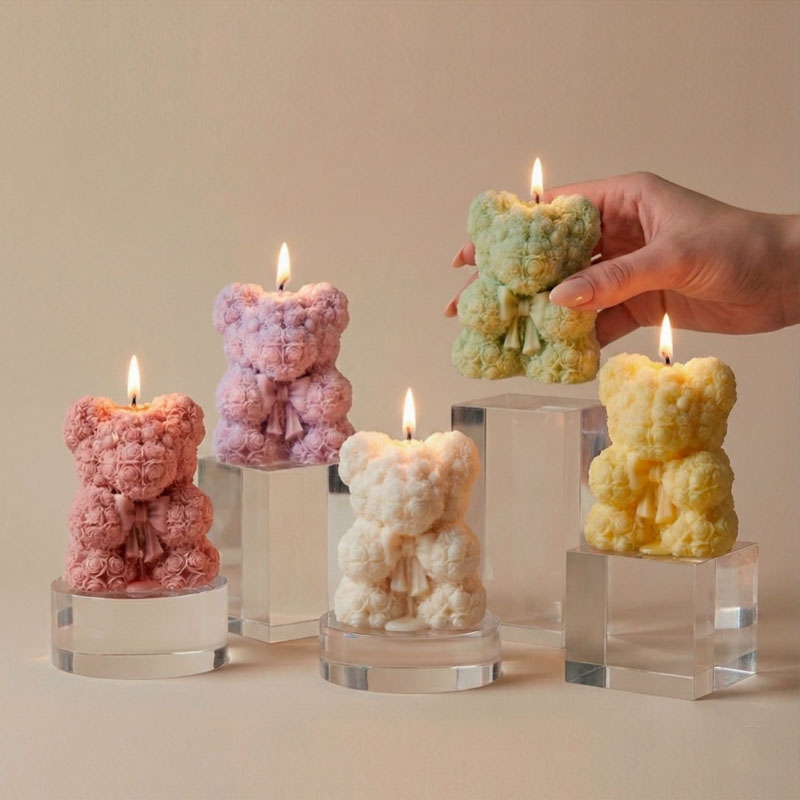 로즈 보우 베어 캔들 실리콘 몰드 발렌타인 데이 베어  - Soap Making Gifts 리뷰 및 가격