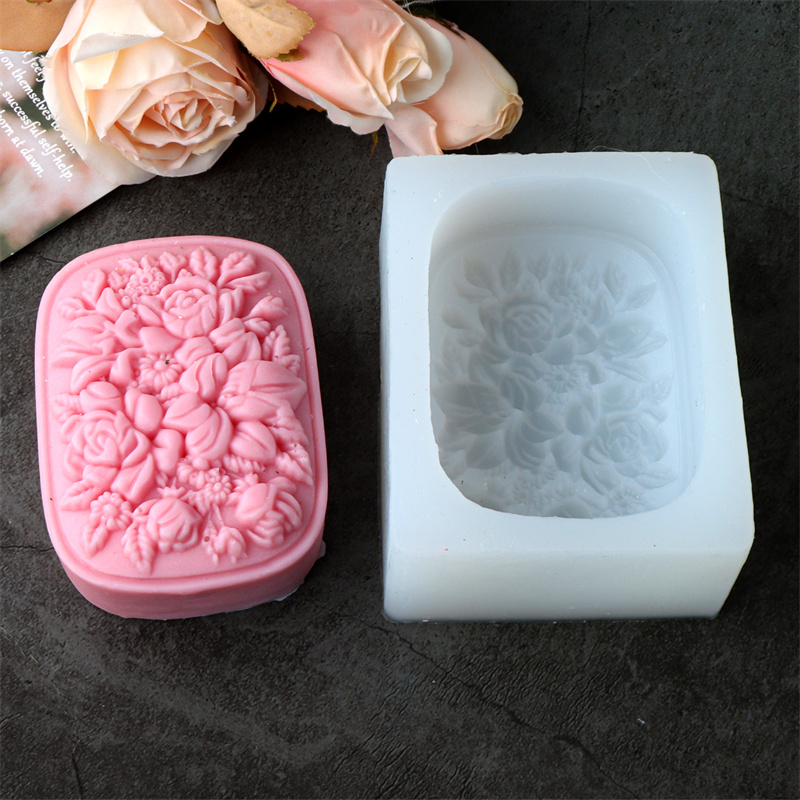 정사각형 꽃무늬 실리콘 비누 몰드 (장미와 가드니아 패 - Soap Making Instructions 리뷰 및 가격