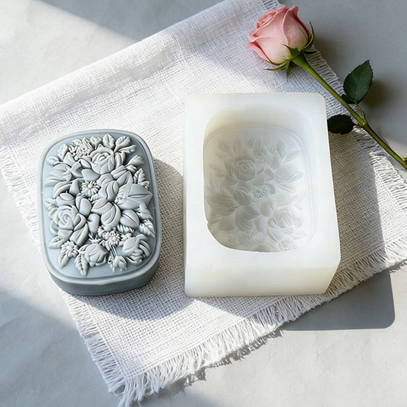 정사각형 꽃무늬 실리콘 비누 몰드 (장미와 가드니아 패 - Soap Making Instructions 리뷰 및 가격