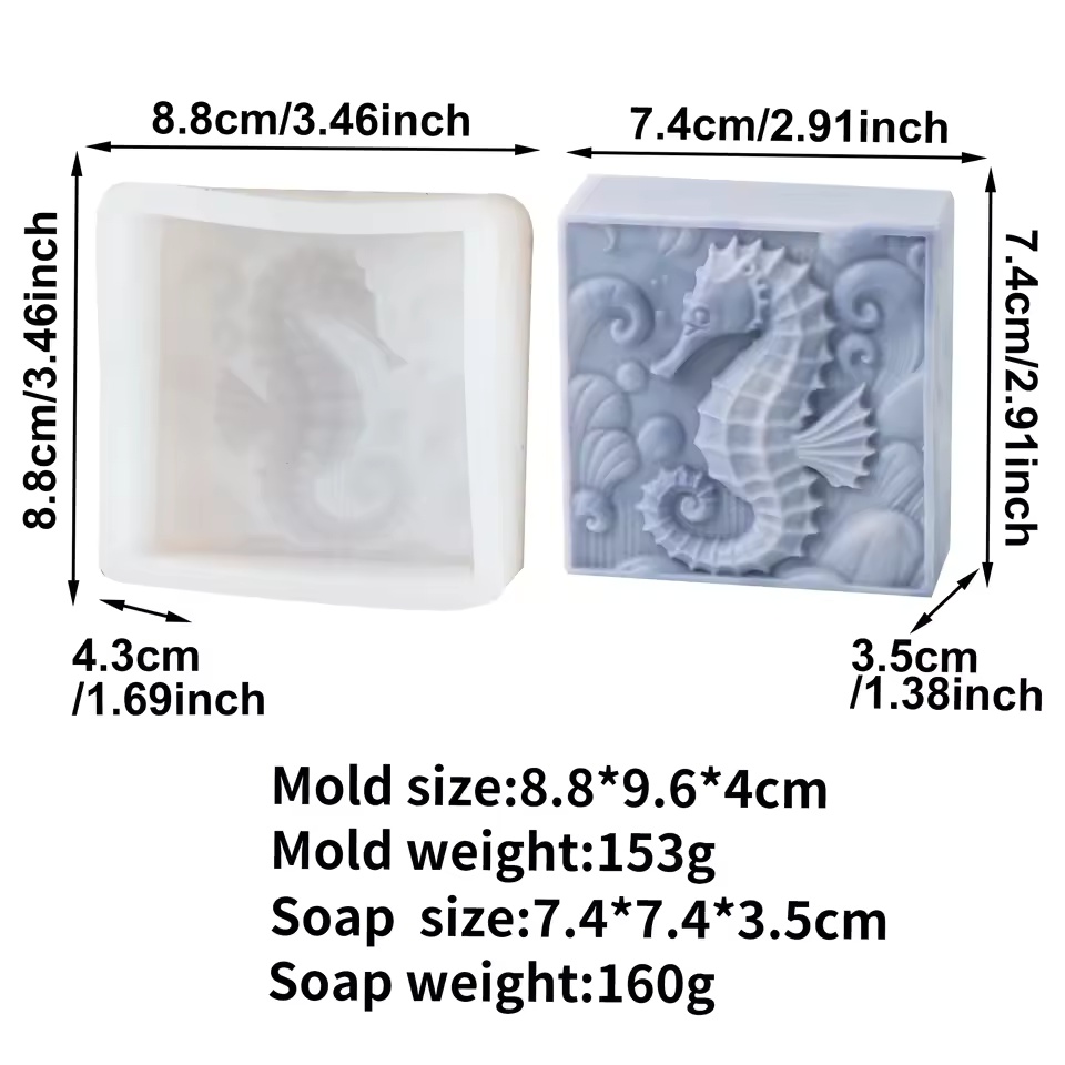 3D 해마 실리콘 비누 몰드 DIY 바다거북 상어 동물 - Soap Making Instructions 리뷰 및 가격
