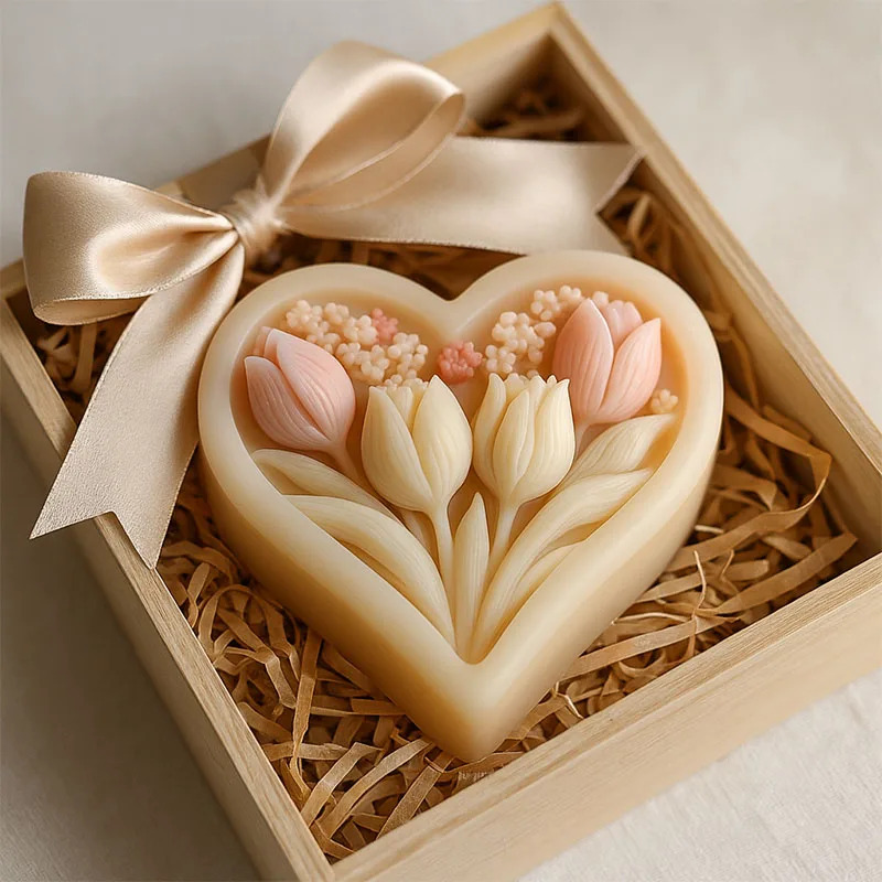 하트 모양 튤립 양초용 실리콘 몰드 – 향초, 석고,  - Soap Making Kit For Beginners 리뷰 및 가격